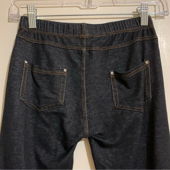 F&F Girls Pull-on Stretch Leggings Jeggings One Size Indigo Dark Blue Fabric. - Picture 7 of 9